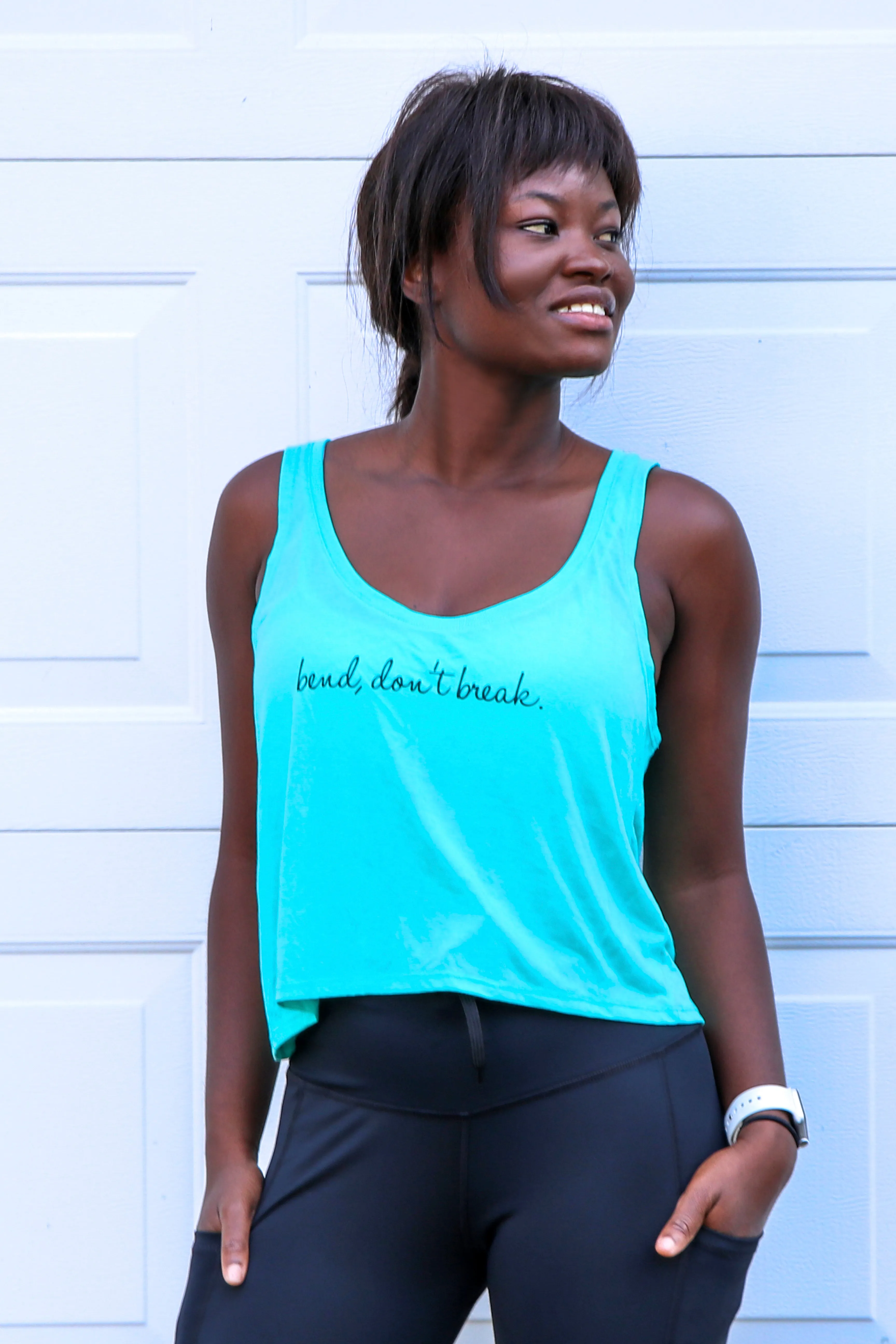 5201/HC - "bend don't break" Flowy Crop Tank (Various Colors)