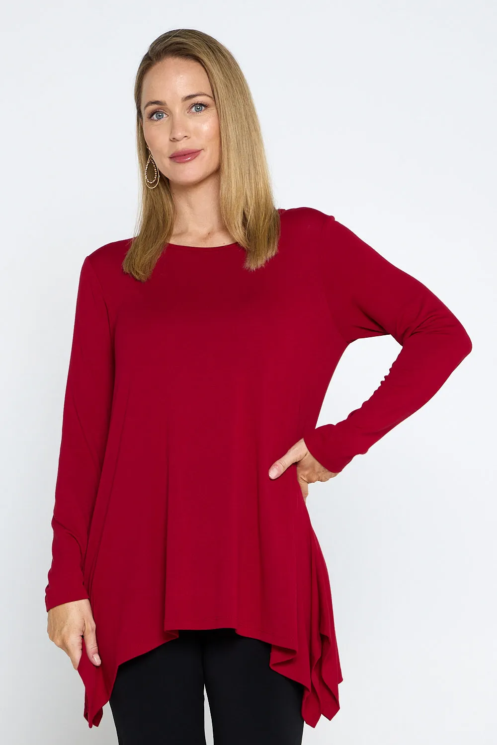 Andrea Long Sleeve Top - Red