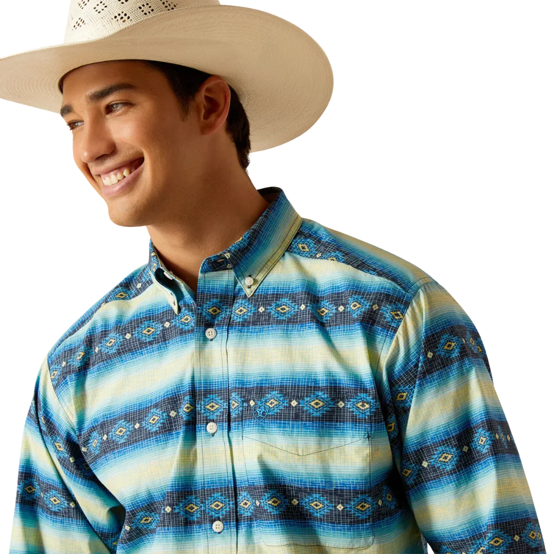 Ariat Men's Penn Button Down Blue Shirt