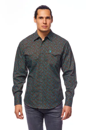 Avalon Men's Western Snap Long Sleeve Print