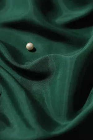 Premium Quality Bottle Green Muslin Fabric, Pre-Dyed for Crafts and Sewing Projects