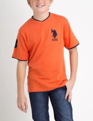 Boys V-Neck Big Logo T-Shirt