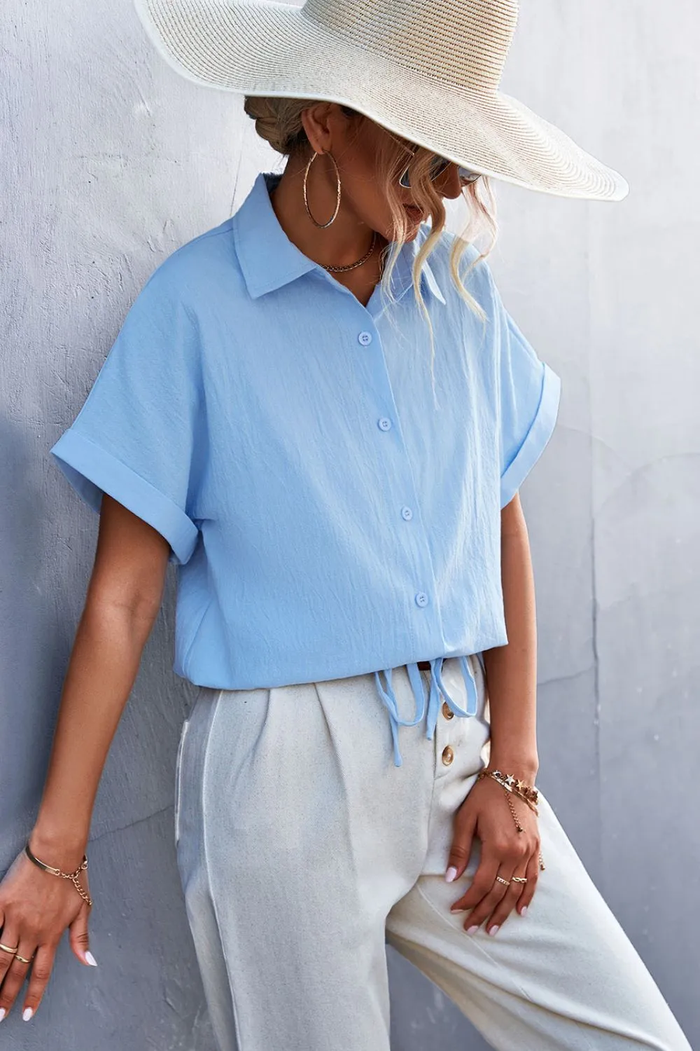 Button Down Cuffed Shirt