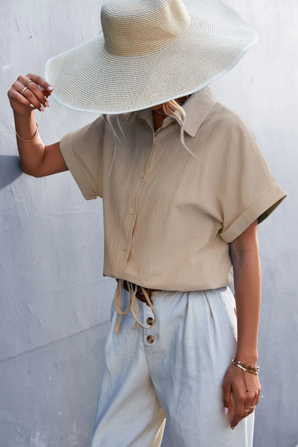 Button Down Cuffed Shirt
