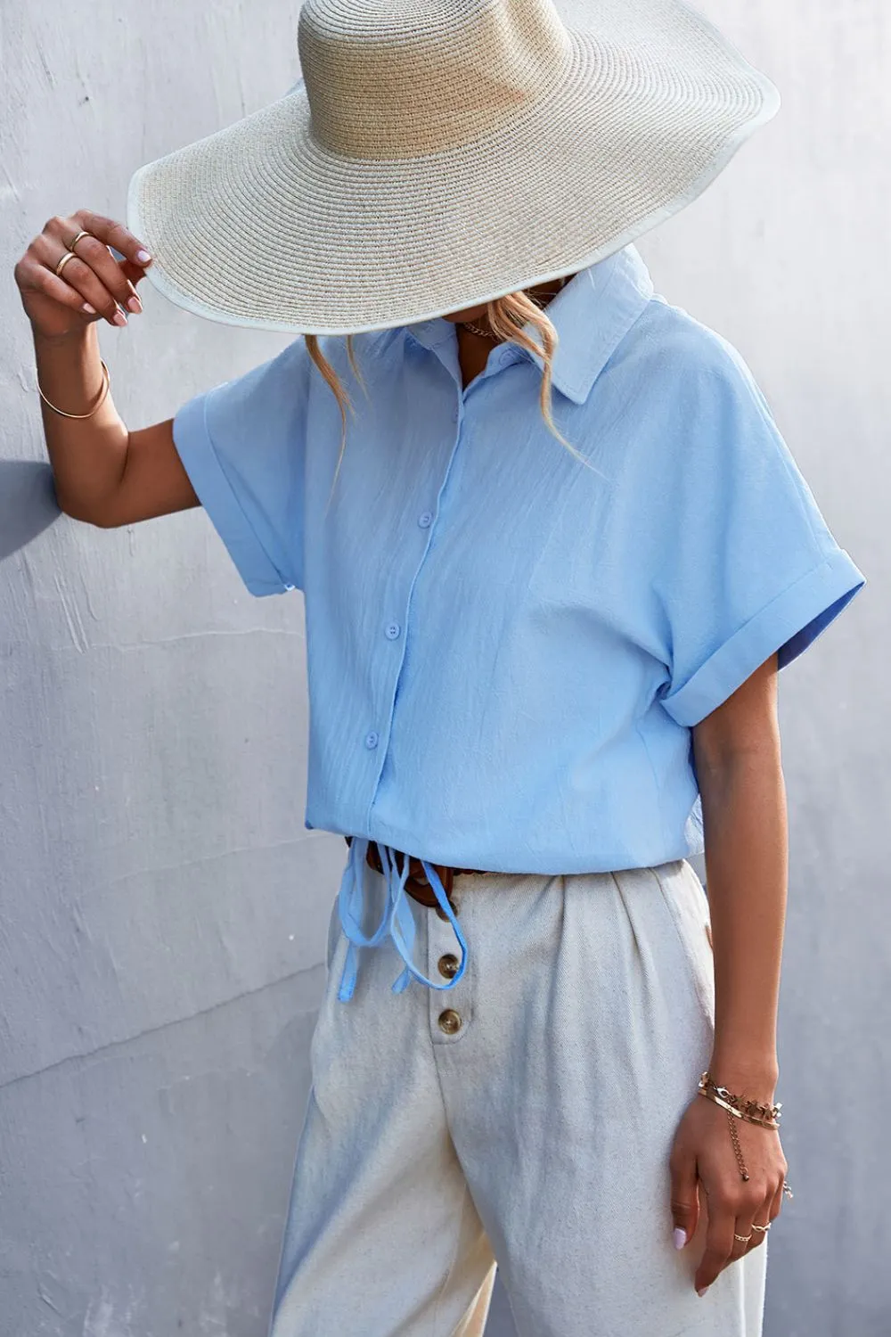 Button Down Cuffed Shirt
