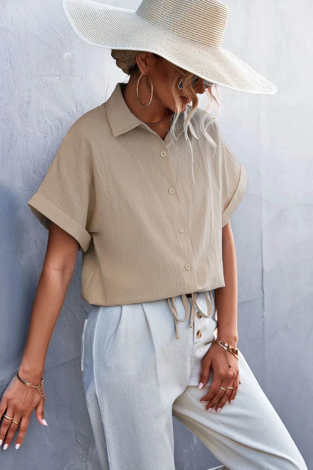Button Down Cuffed Shirt