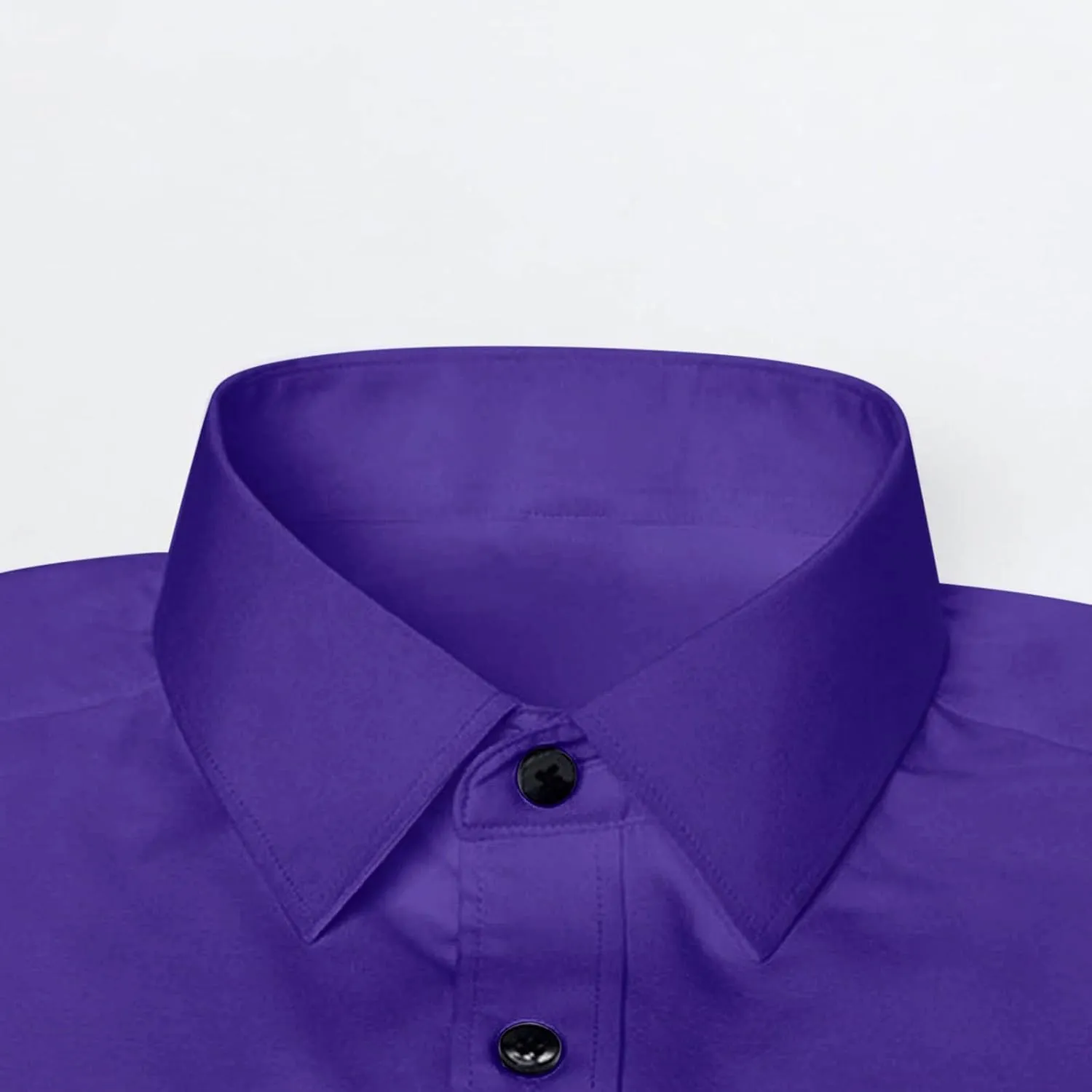 Cambkatl Men's Slim Fit Dress Shirts Stretch Long Sleeve Classic Solid Business Casual Button Down Shirts