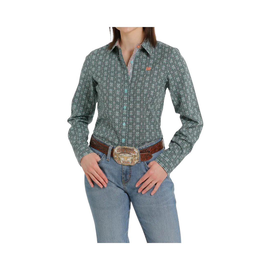 Cinch Women's Button Down Western Blue Light Shirt