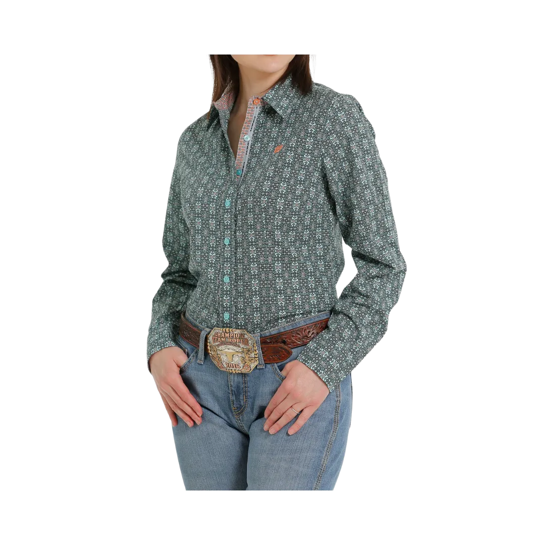 Cinch Women's Button Down Western Blue Light Shirt