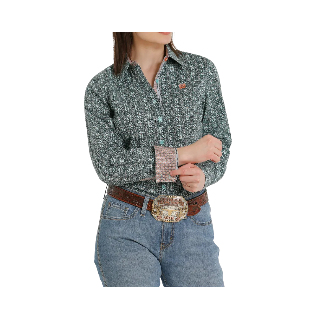 Cinch Women's Button Down Western Blue Light Shirt