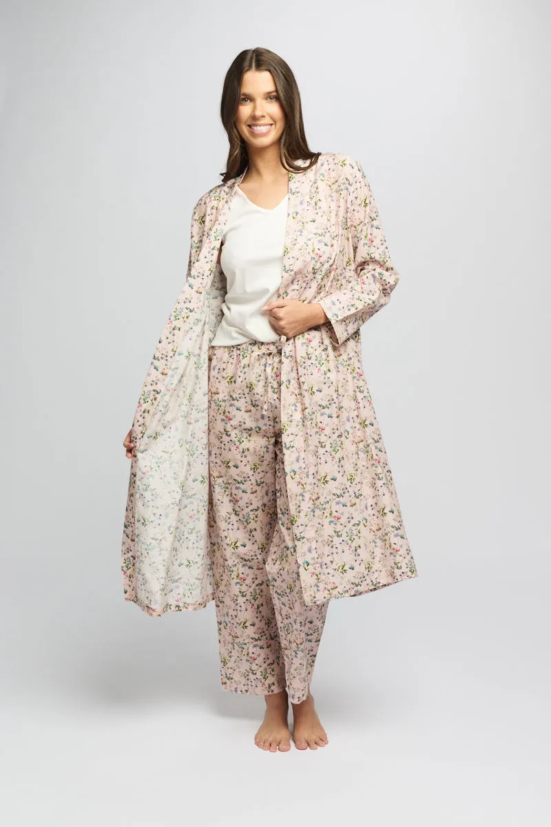 Cotton Silk Robe Botanica Pink