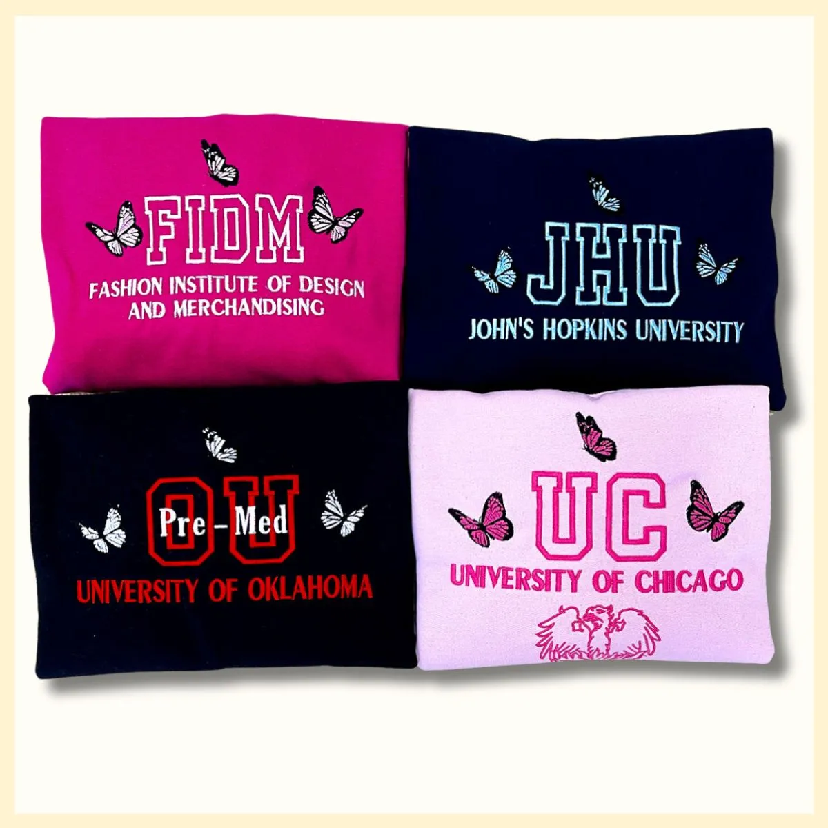 Custom Embroidered College Sweatshirt, Graduating Gifts