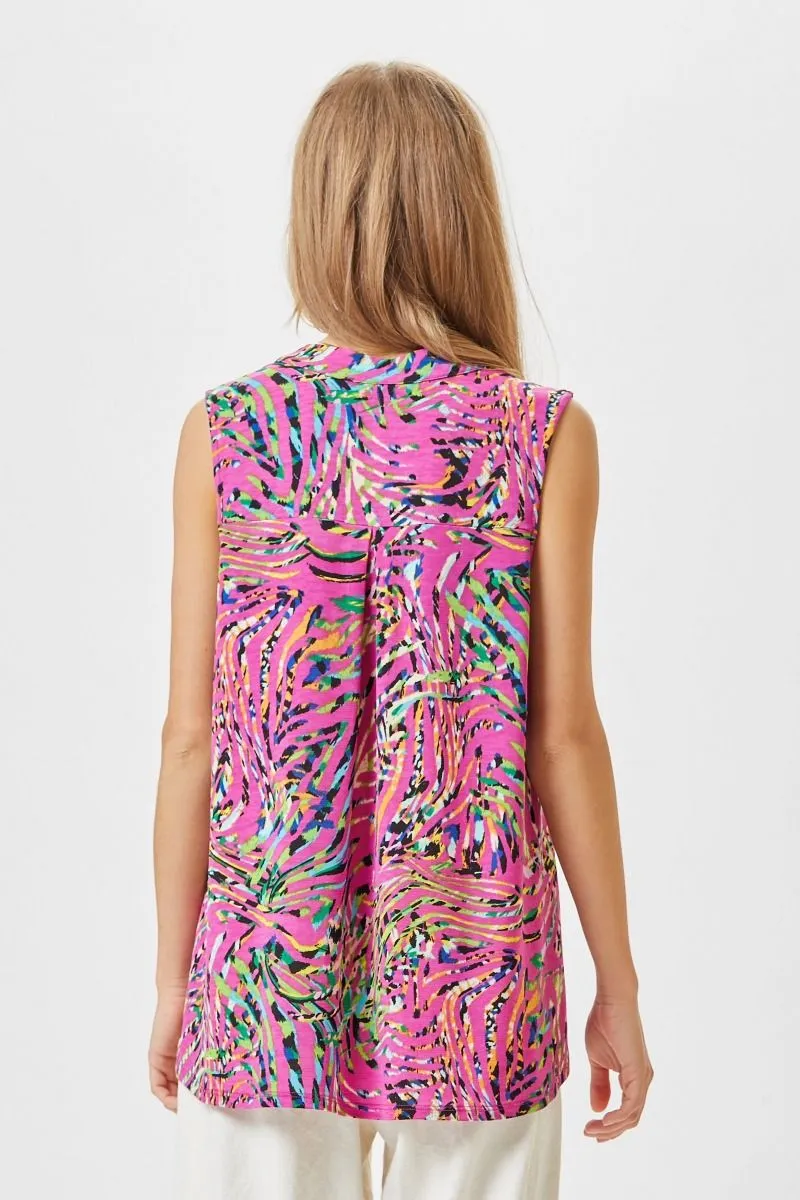 Dear Scarlett Lizzy Magenta Tiger Print Tunic Tank