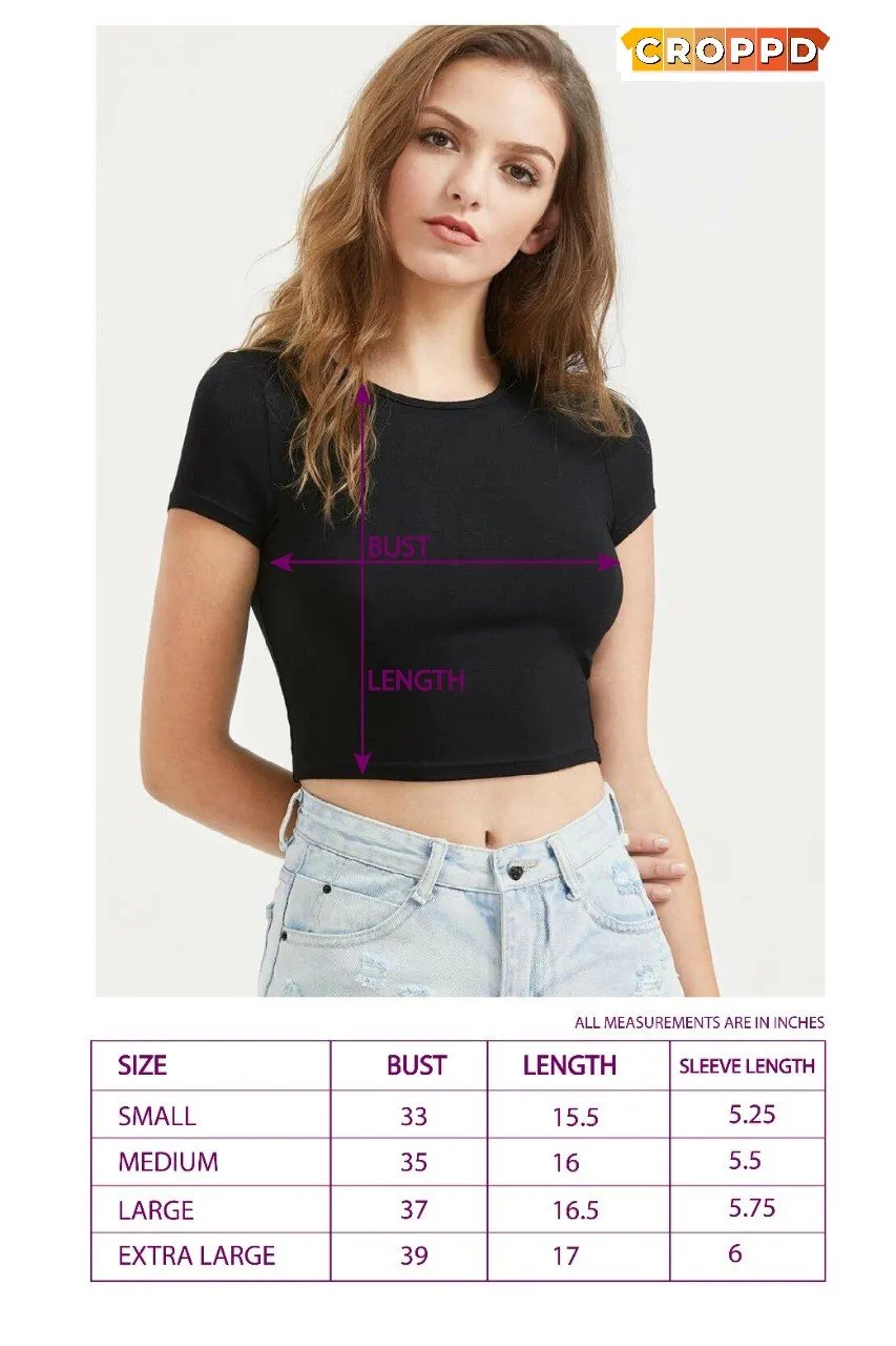Dress Up Graphic Printed White Crop Top