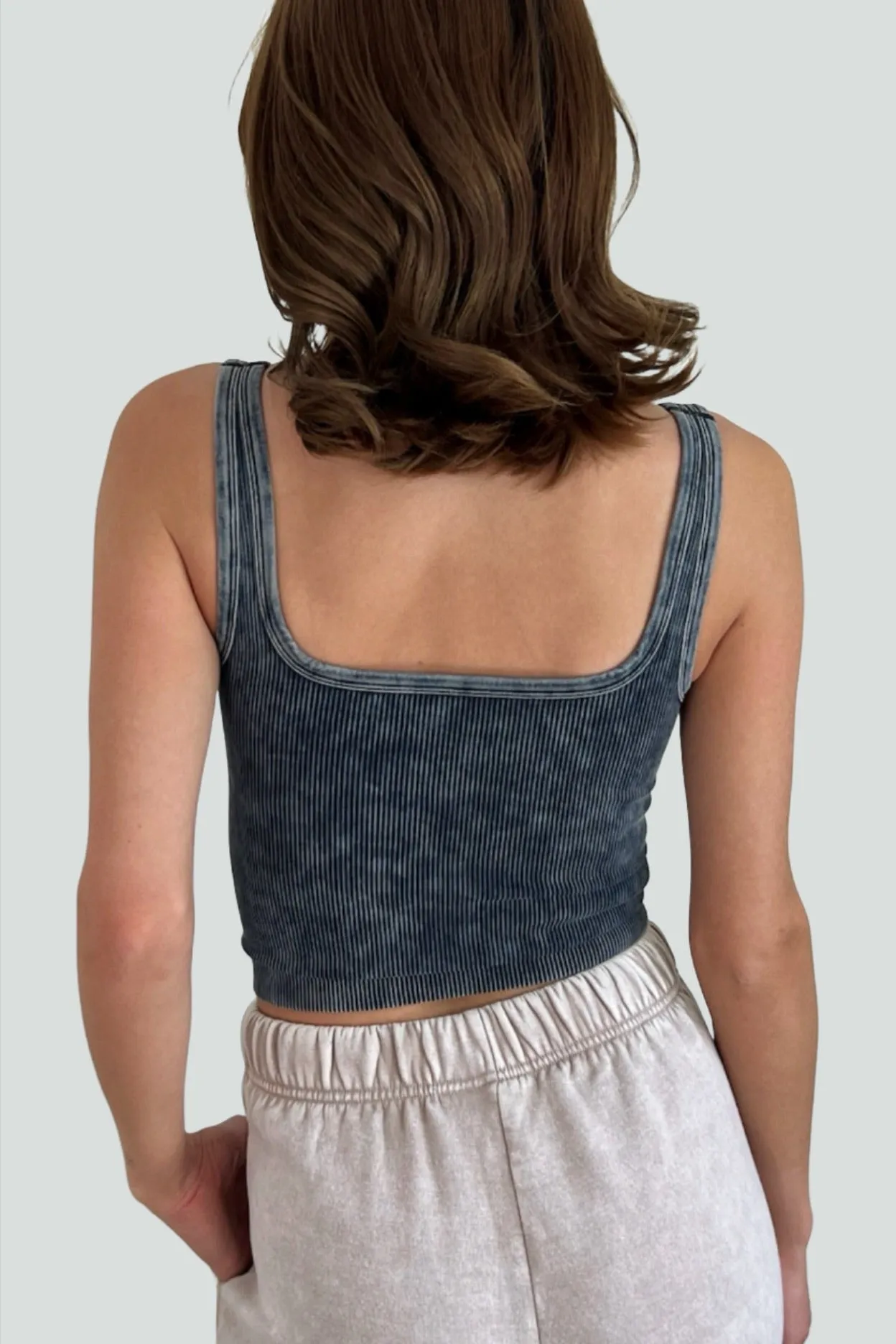 Eclipse Ribbed Cropped Tank Top