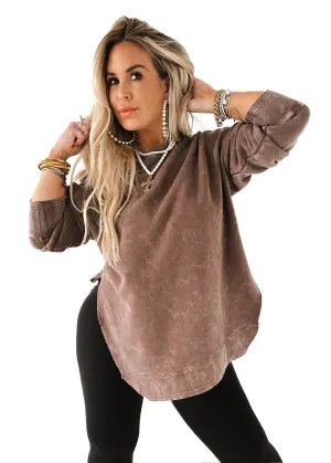 FEEL GOOD SIDE SLIT SWEATSHIRT