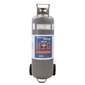 Flame King 100lb Horizontal & Vertical Propane Cylinder with POL & Wheels