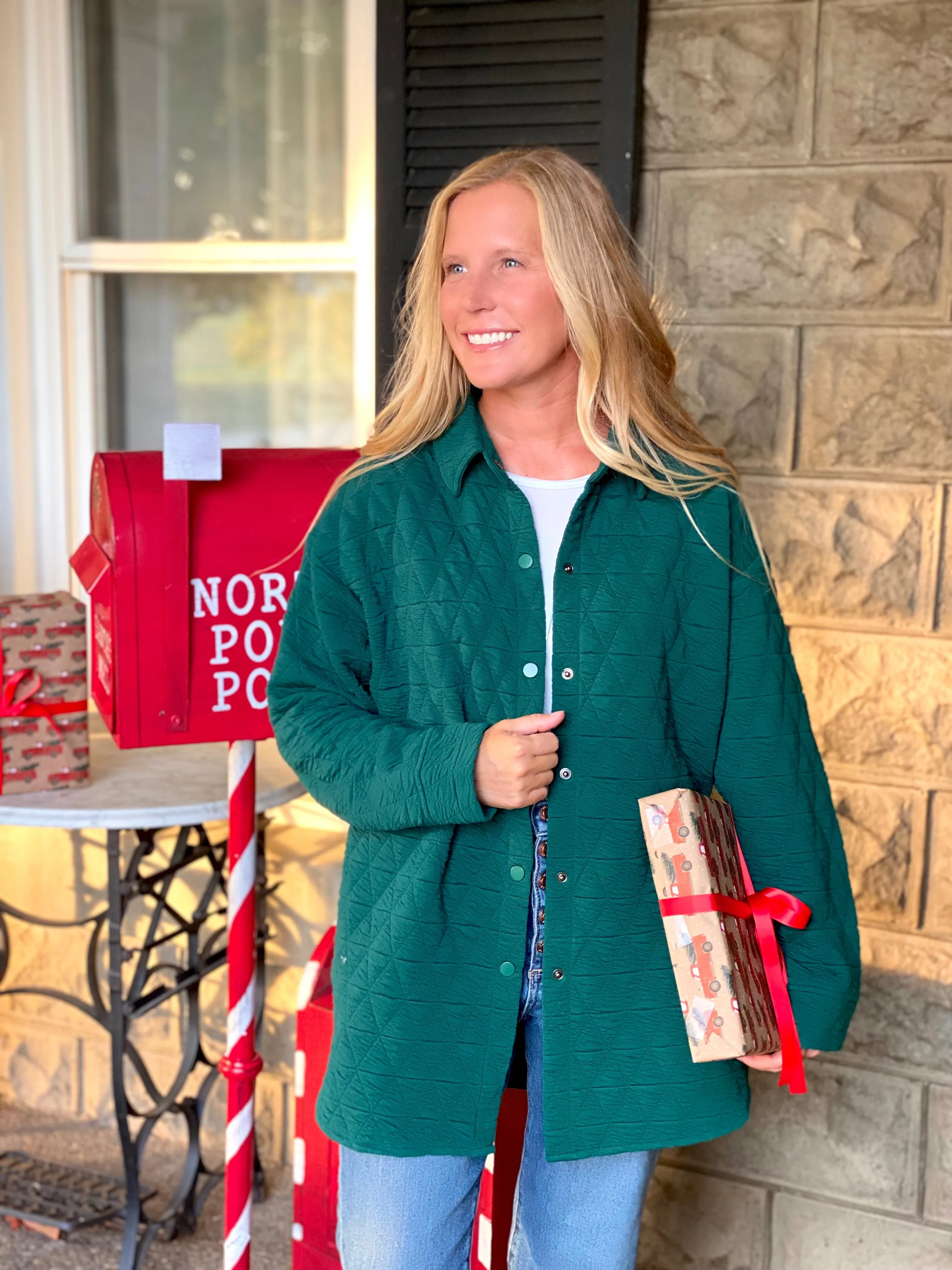 Forest Green Quilted Jacket
