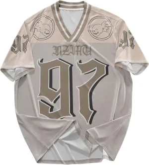 GORGLITTER Men's Plus Size Number Graphic Jersey Shirts V Neck Short Sleeve Oversized Tee Shirts
