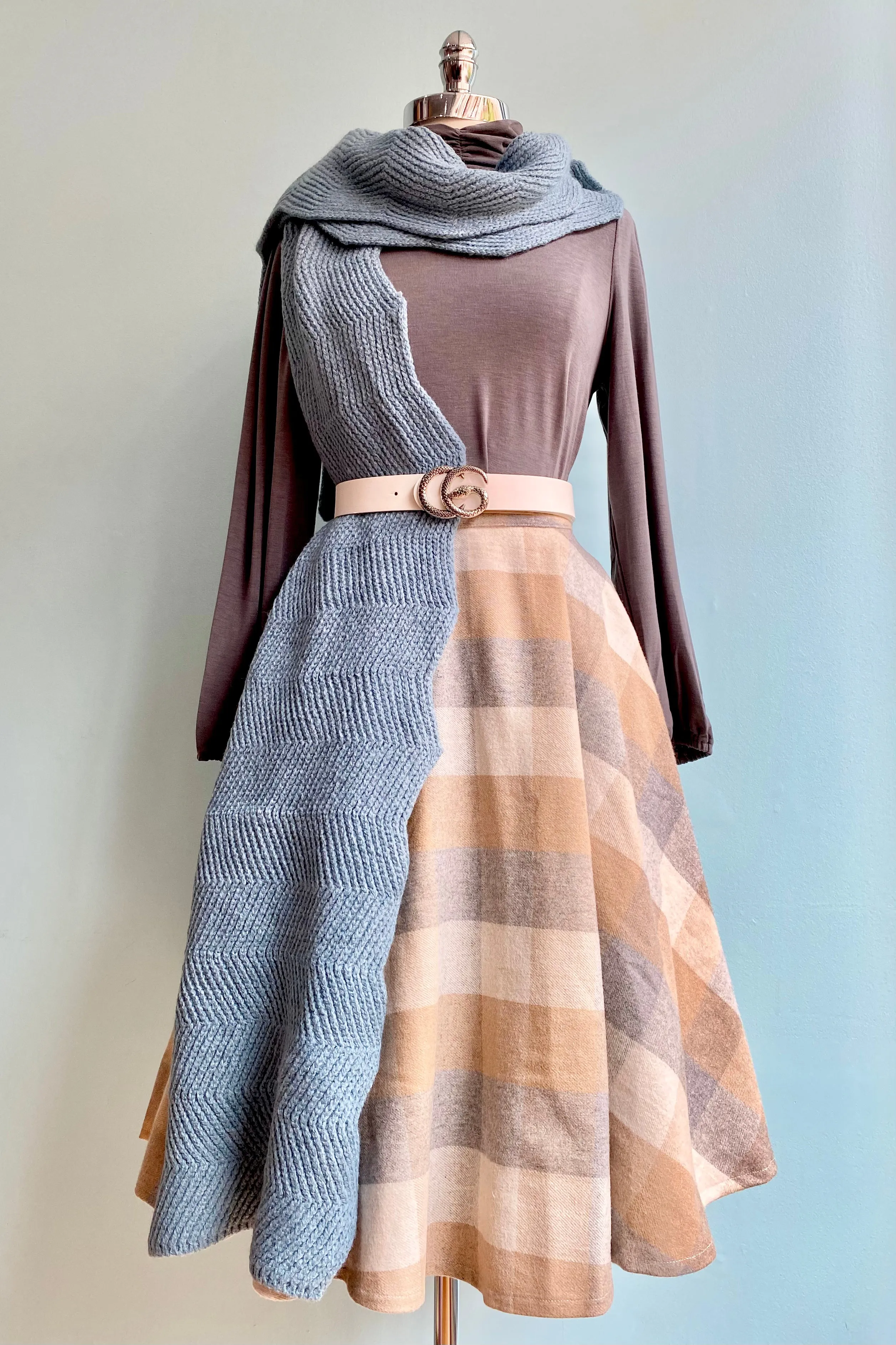 Grey Balloon Sleeve Turtleneck Top by Compania Fantastica