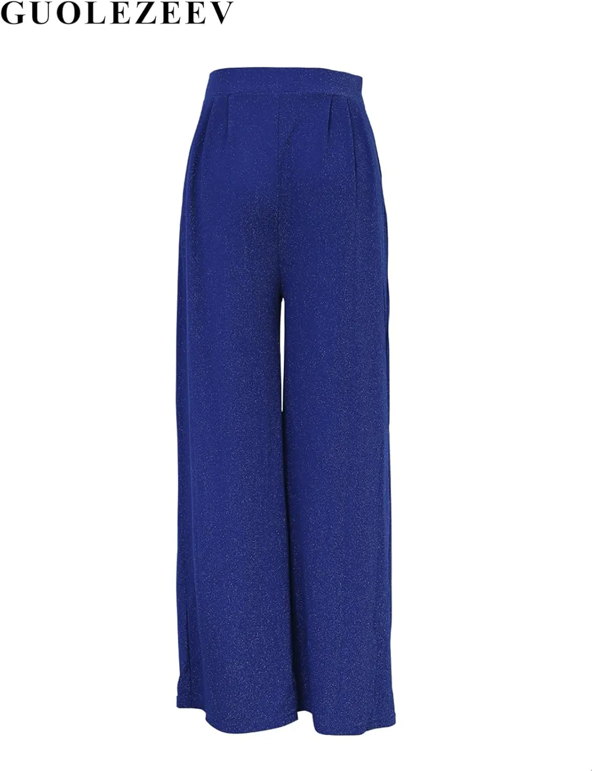 GUOLEZEEV Women High Elastic Waist Wide Leg Palazzo Pants Casual Loose Long Pant Trouser