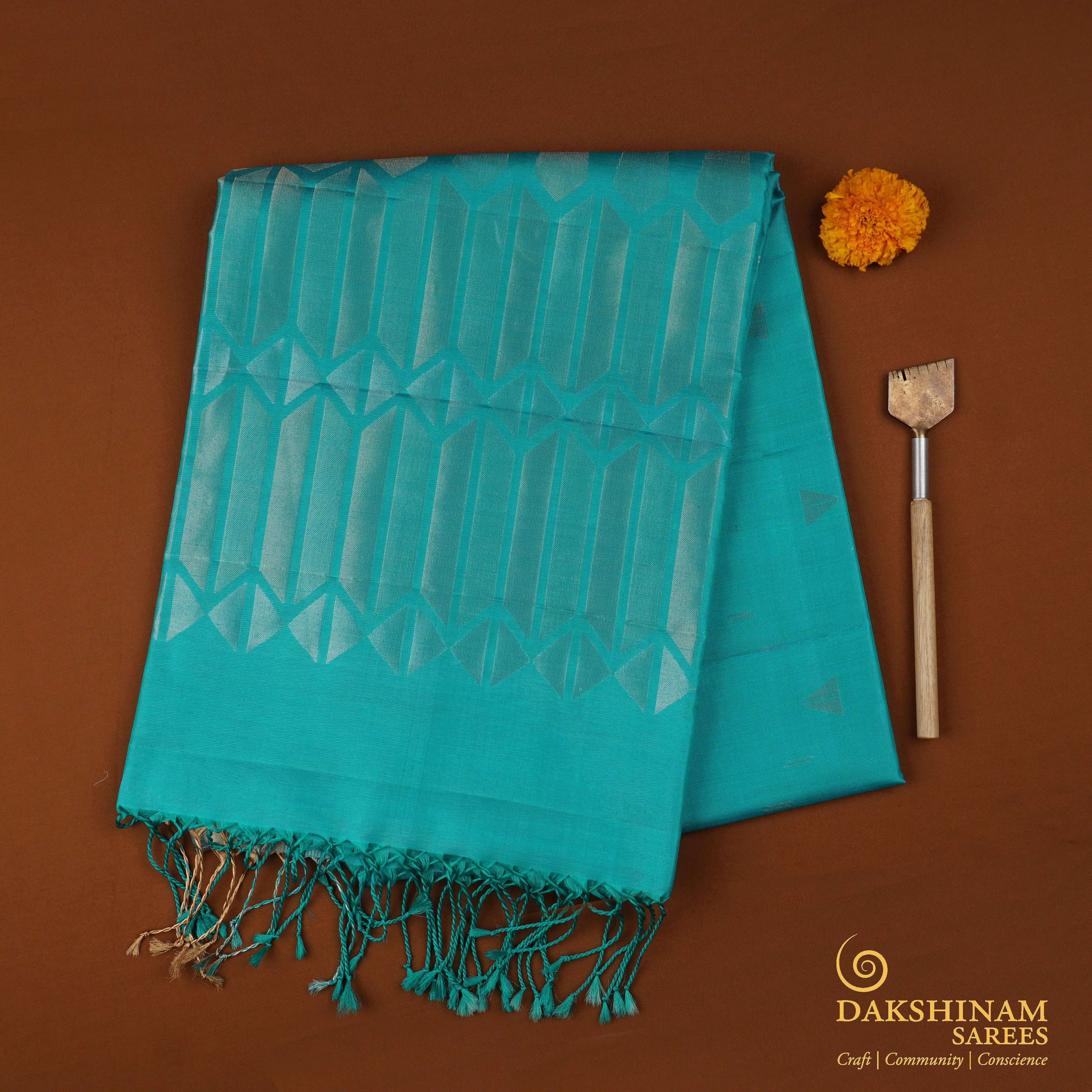 Handwoven Blue Soft Silk Saree - 1713T009280DSC