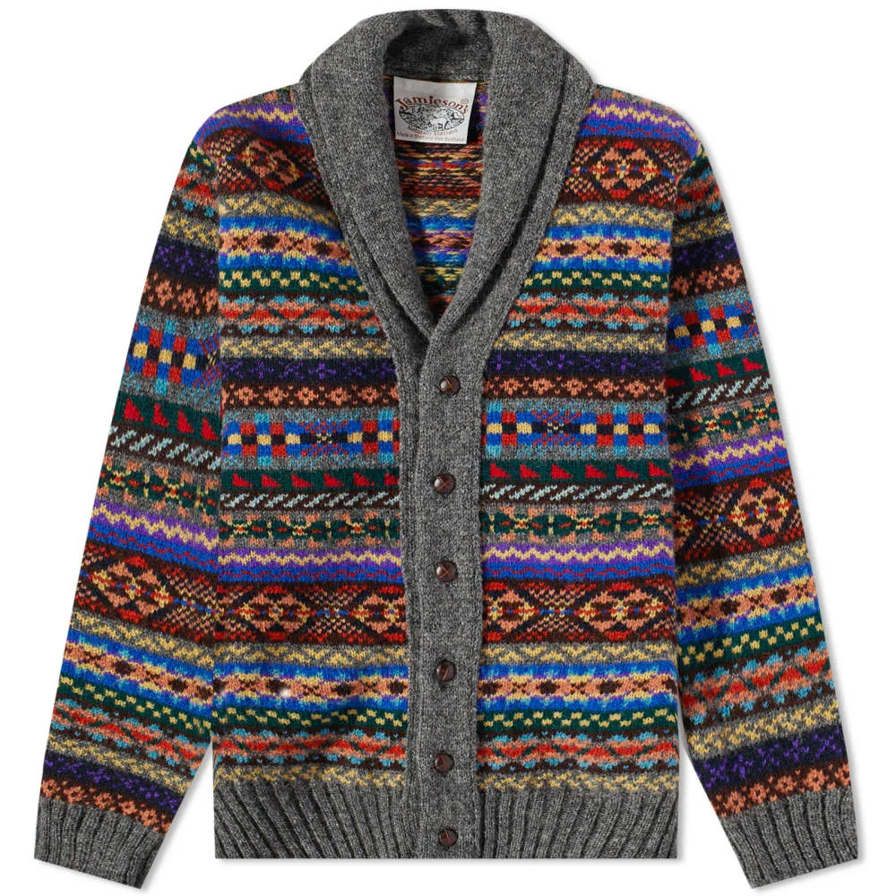 Jamiesons of Shetland Fair Isle Shawl Collar Cardigan