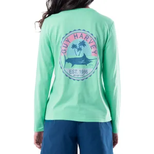 Ladies Stamp Long Sleeve V-Neck T-Shirt