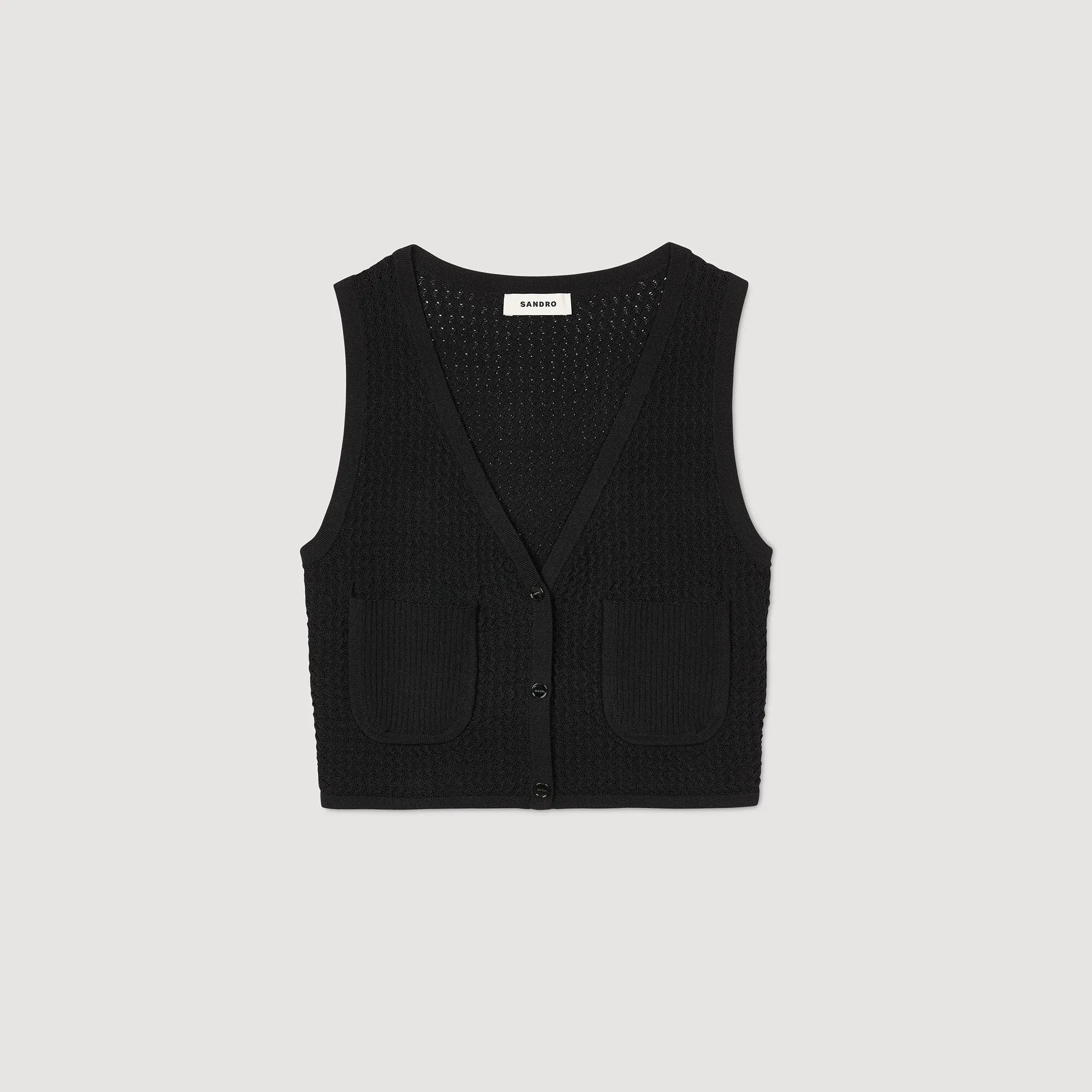 Laurent Decorative Knit Cardigan Black