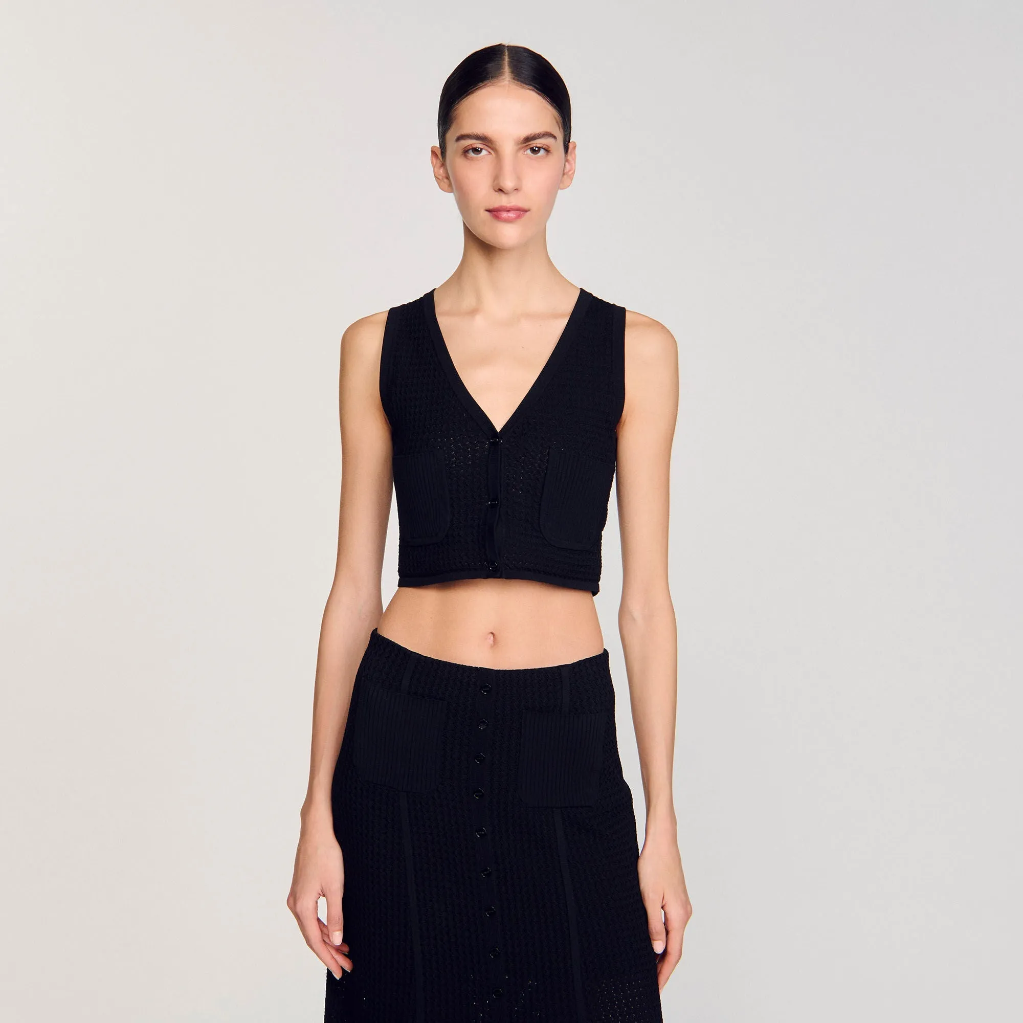Laurent Decorative Knit Cardigan Black