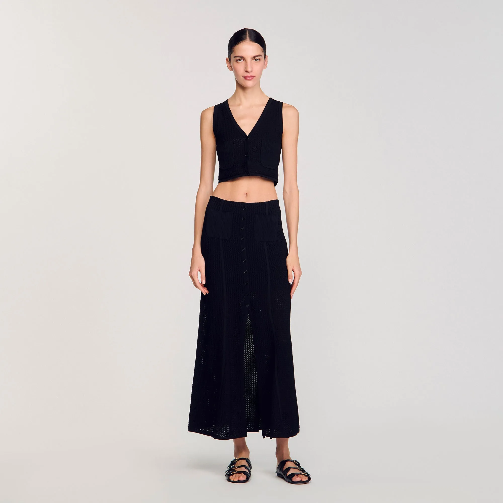 Laurent Decorative Knit Cardigan Black