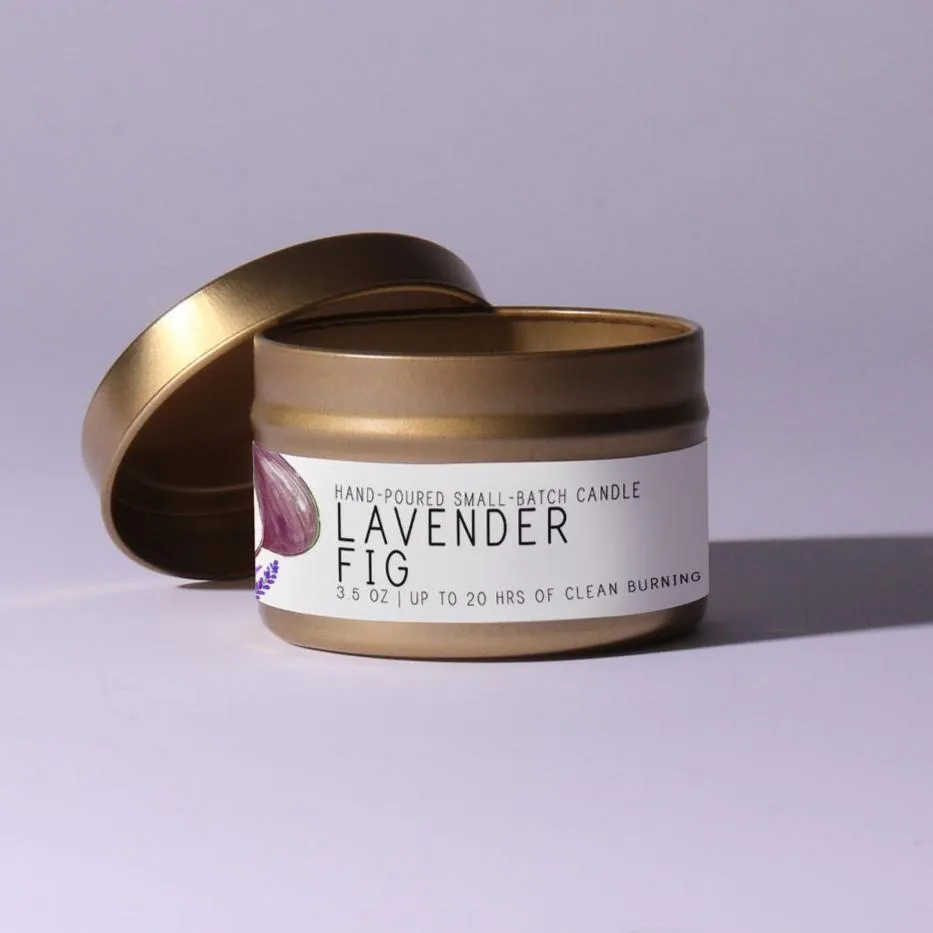 Lavender Fig Travel Tin Just Bee Candle