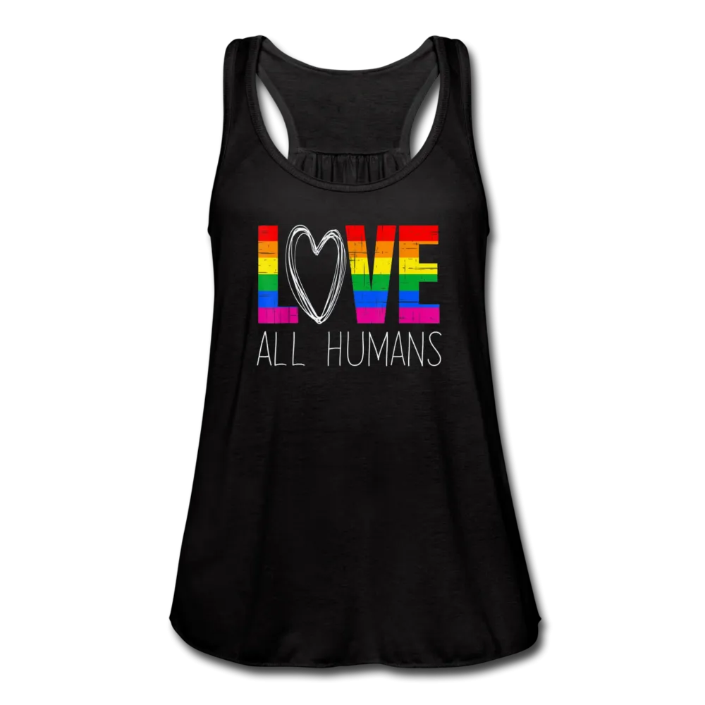 Love All Humans LGBTQ Pride Rainbow Womens Premium Flowy Tank Top