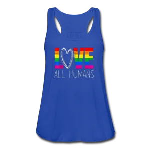 Love All Humans LGBTQ Pride Rainbow Womens Premium Flowy Tank Top