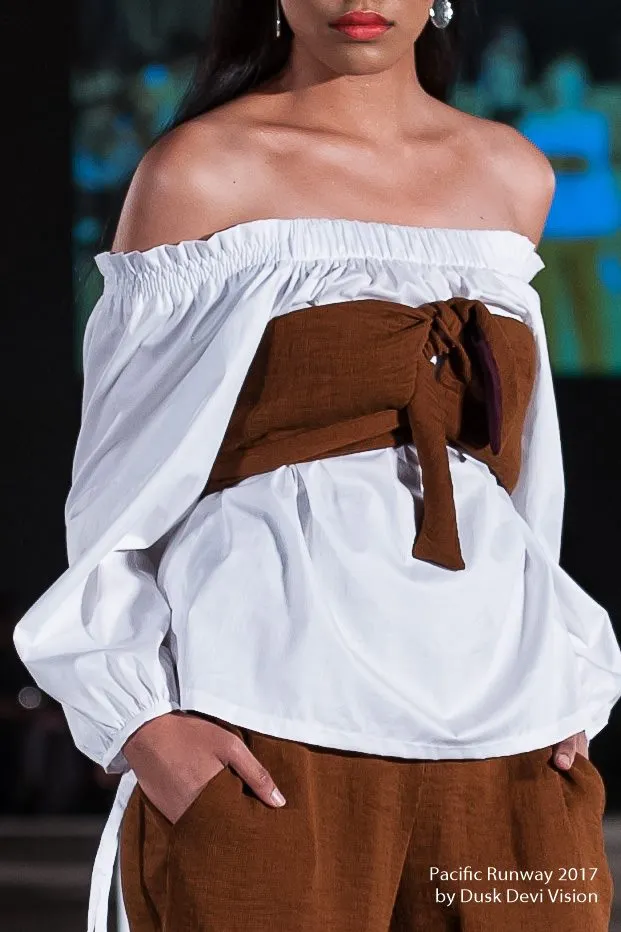 NAMUR OFF-THE-SHOULDER COTTON BLOUSE