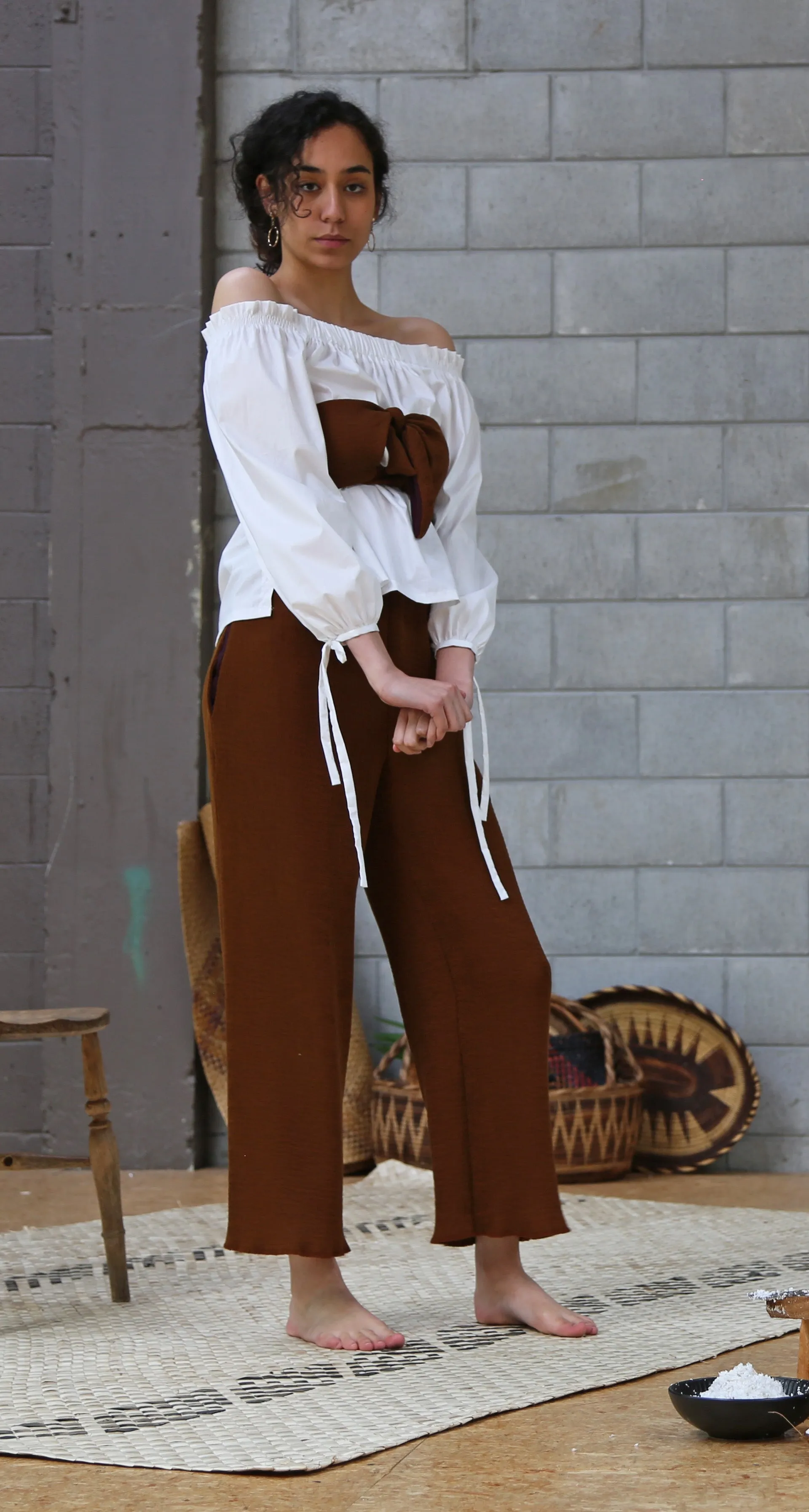 NAMUR OFF-THE-SHOULDER COTTON BLOUSE