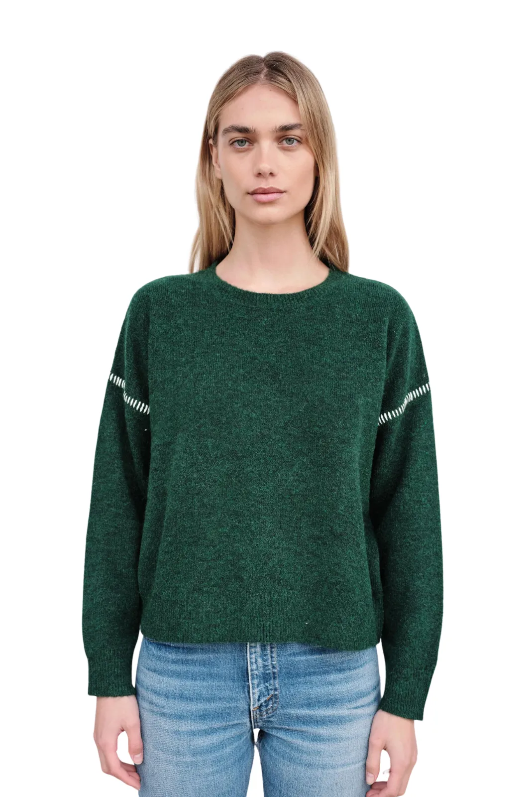 Oversized Sweater, Jade/Cream