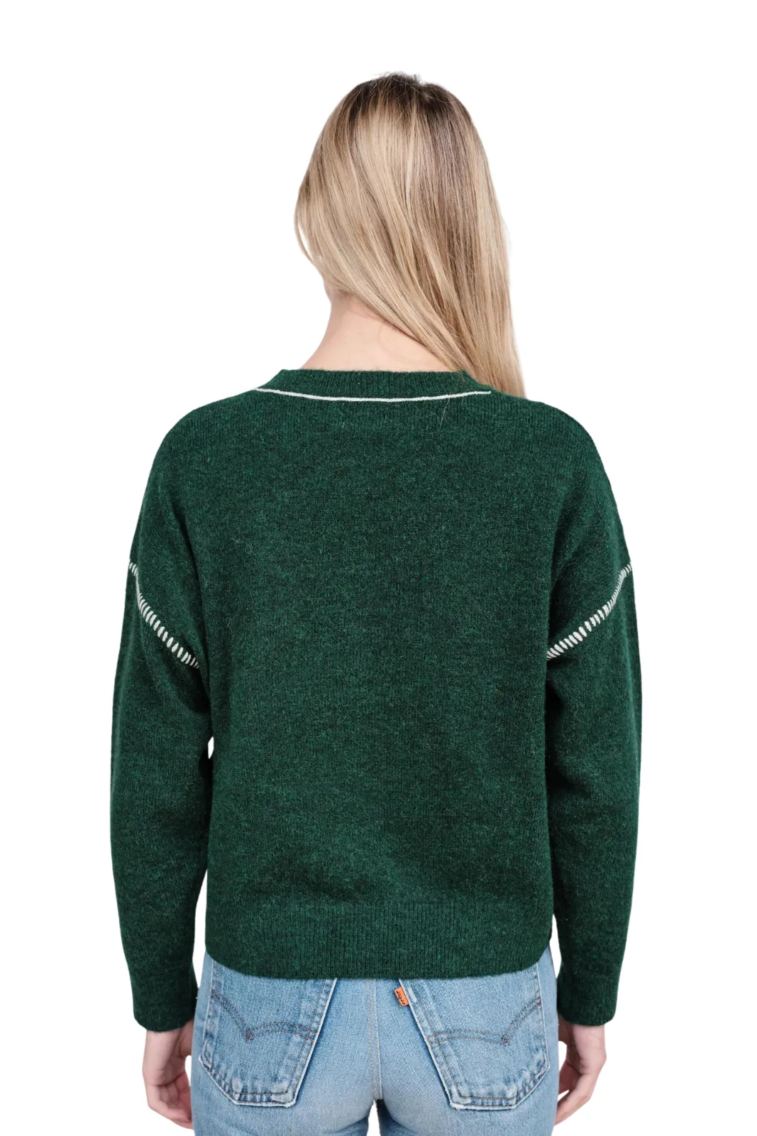 Oversized Sweater, Jade/Cream