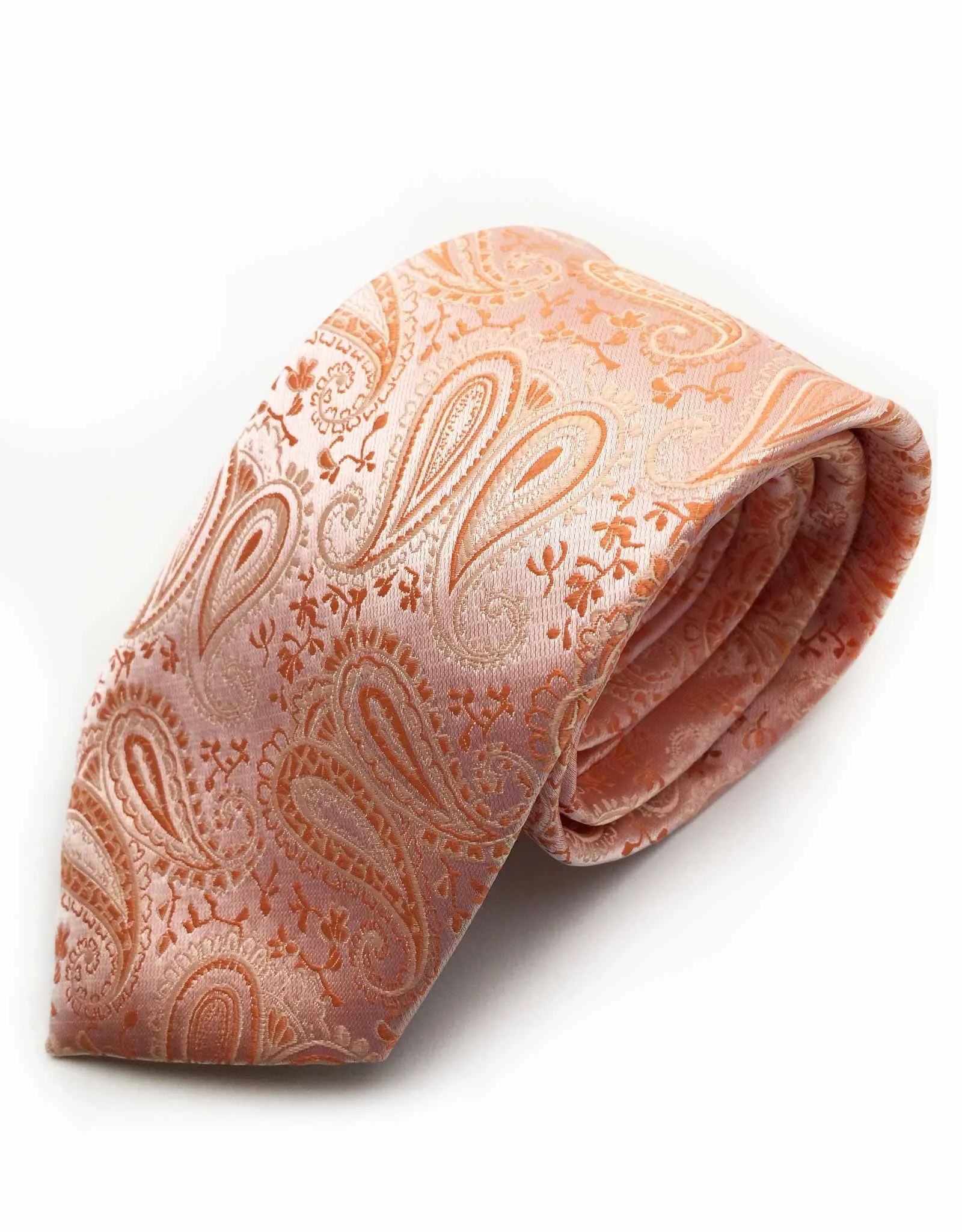 Peach Orange Paisley Necktie