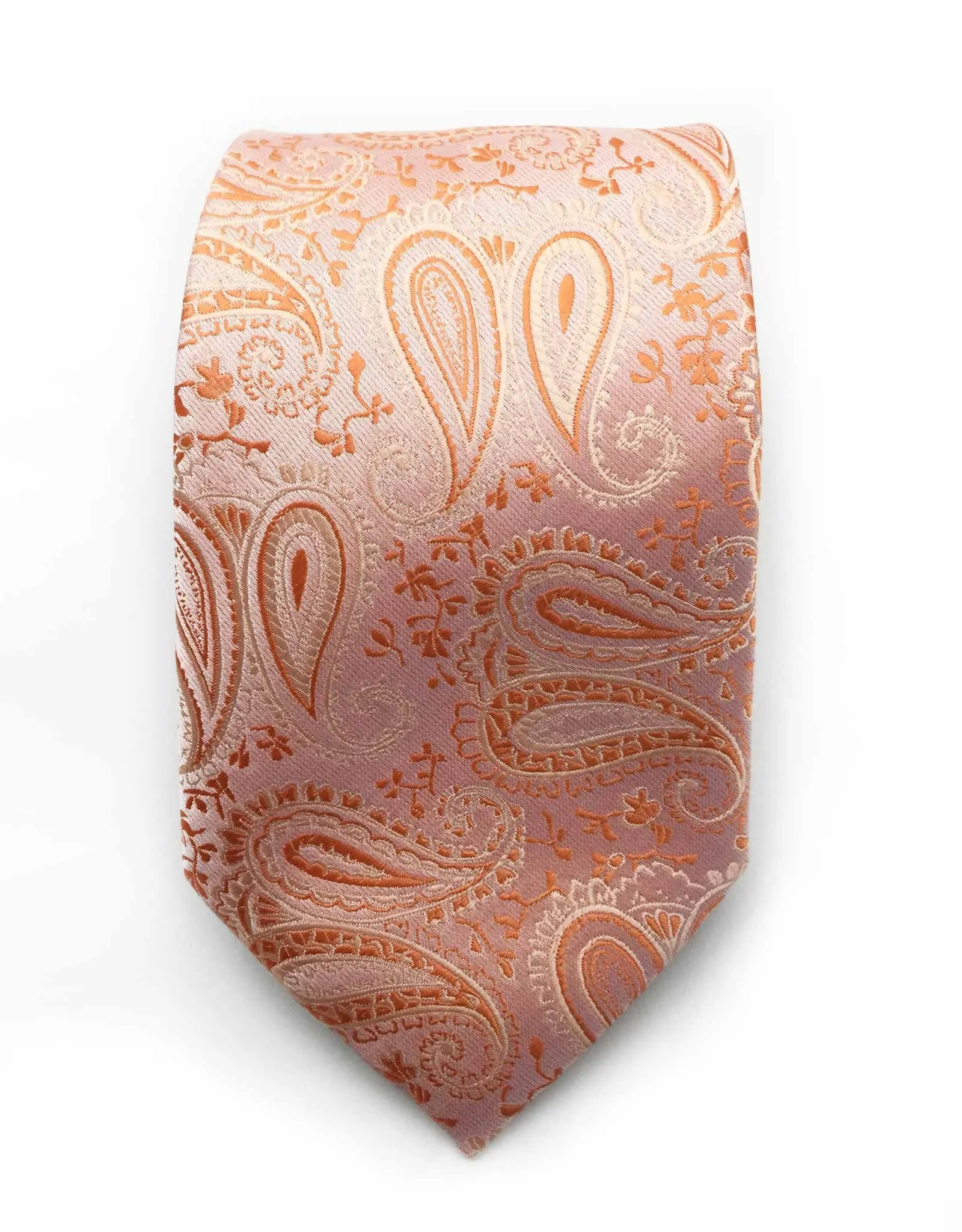 Peach Orange Paisley Necktie