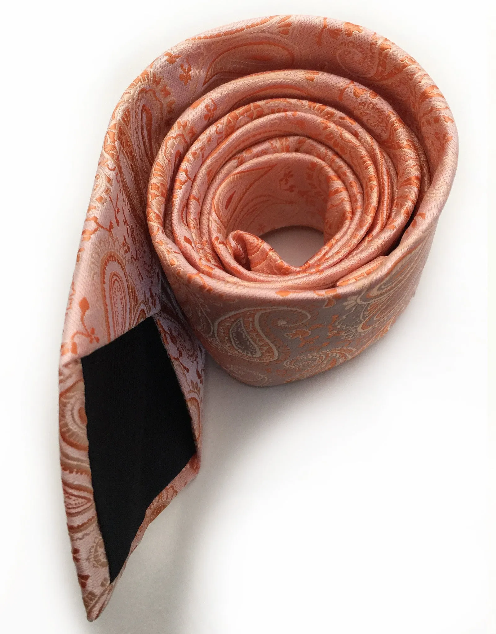 Peach Orange Paisley Necktie