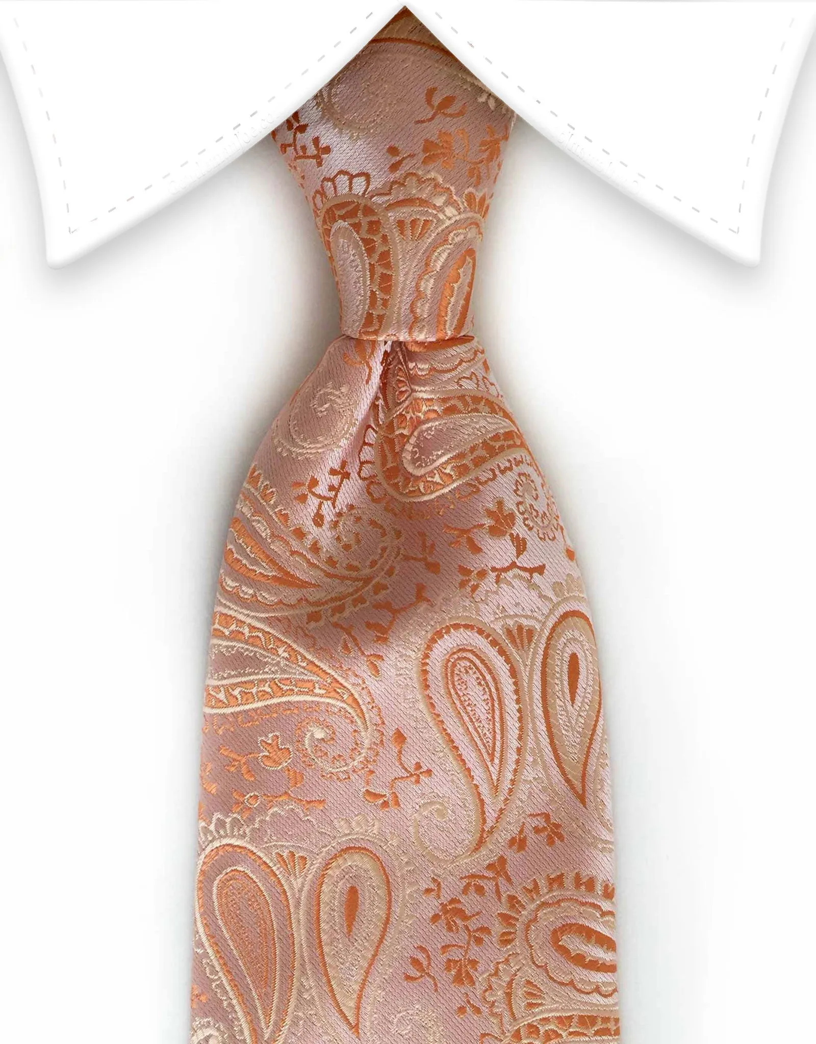 Peach Orange Paisley Necktie