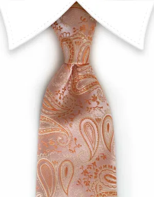 Peach Orange Paisley Necktie