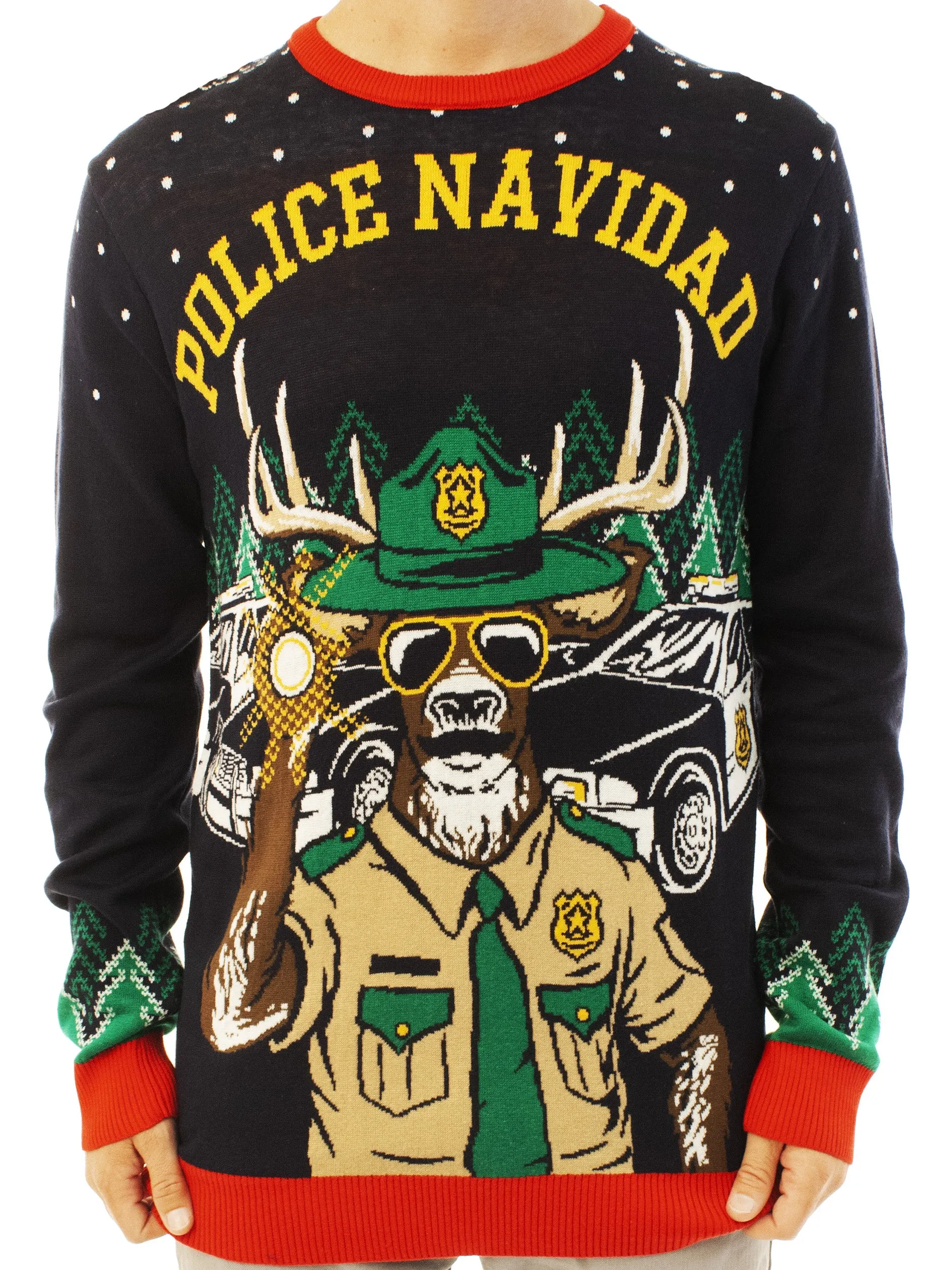 Police Navidad | Ugly Christmas Sweater For Men & Women | Unisex Sizing