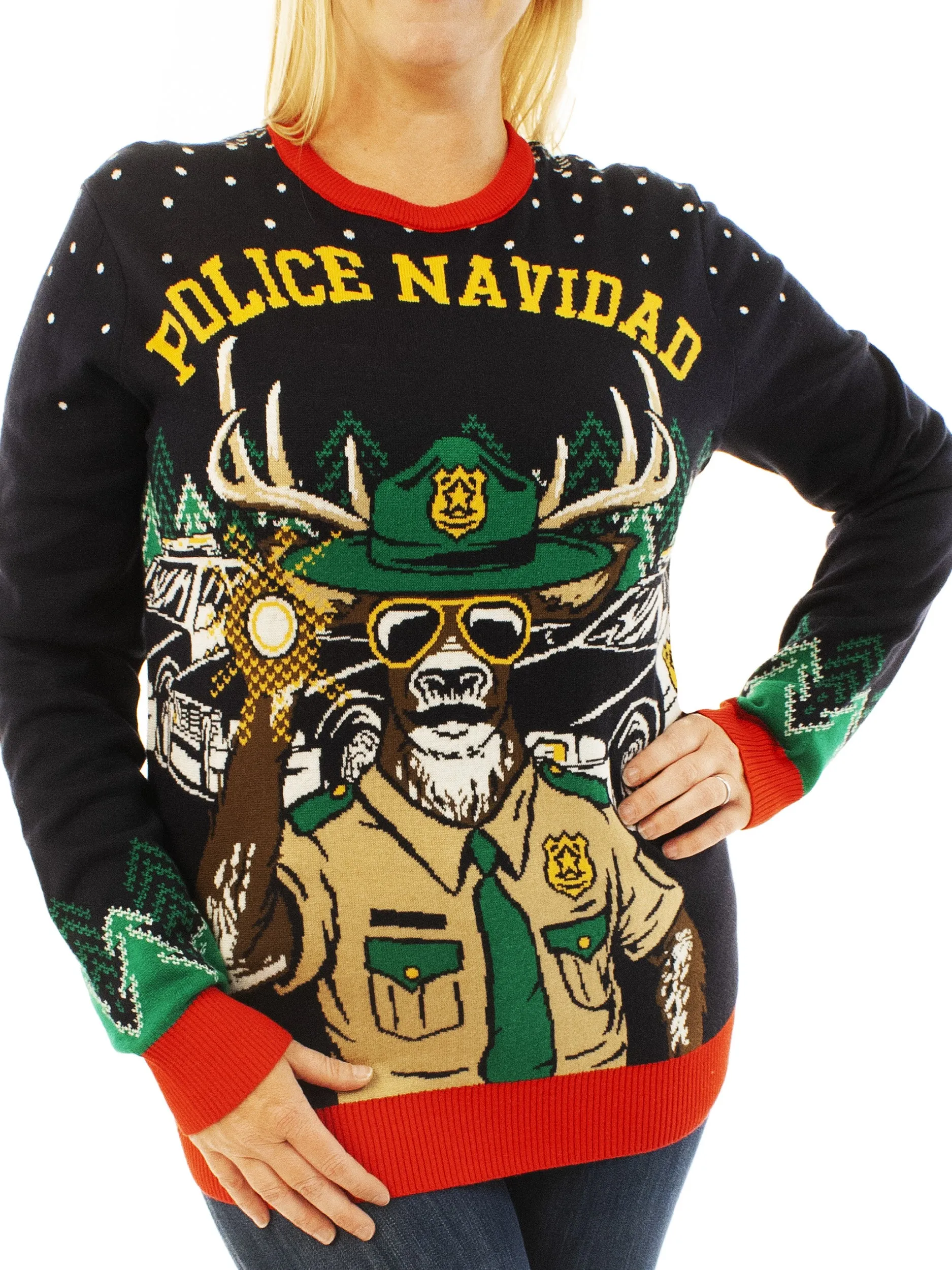 Police Navidad | Ugly Christmas Sweater For Men & Women | Unisex Sizing