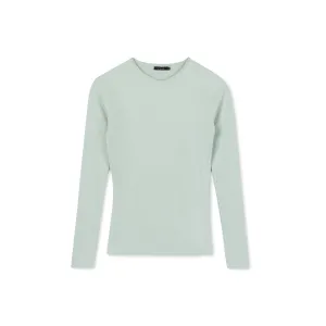 Ribbed V-neck Tee | Seafoam