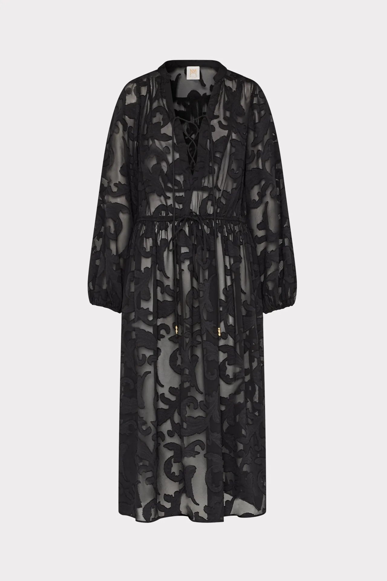 Scroll Burnout Maxi Cover-Up Dress