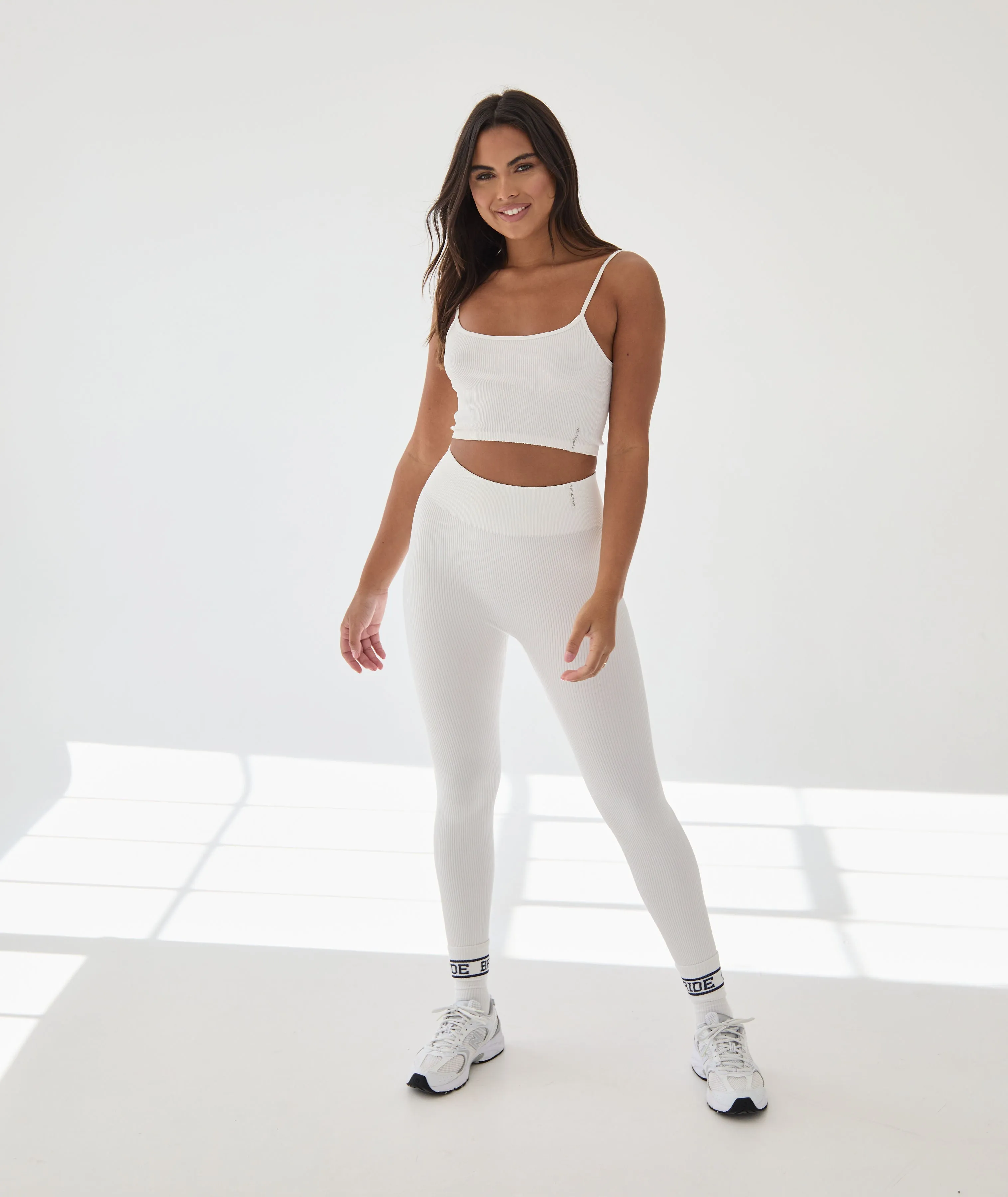 Seamless Contour Rib Crop Top - Milk White