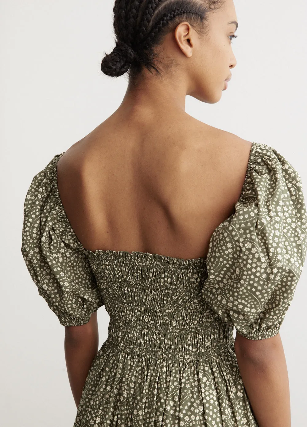 Shirred Bodice Peasant Dress
