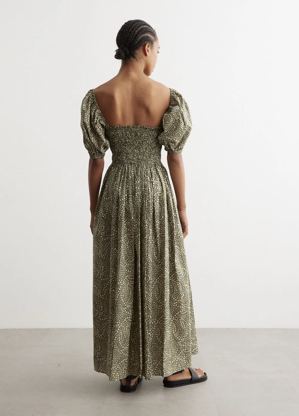 Shirred Bodice Peasant Dress